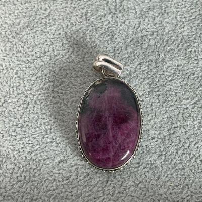 Sterling Rhodinite Pendant