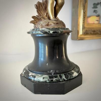 Pair antique French candelabras w/ marble bases