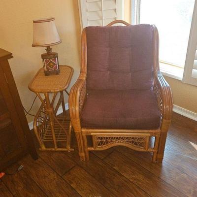Wood Trimmed Captains Chair