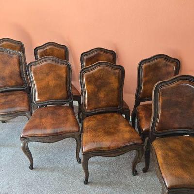 10 leather and wood dinging chairs