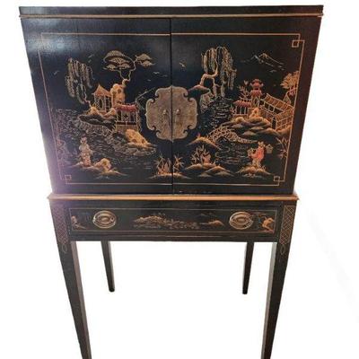 drexel silver cabinet 