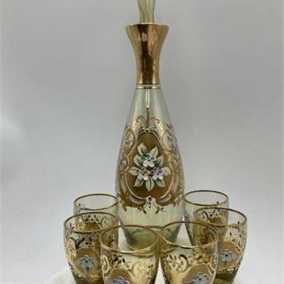 Lot 043   
Bohemian Glass Decanter Set