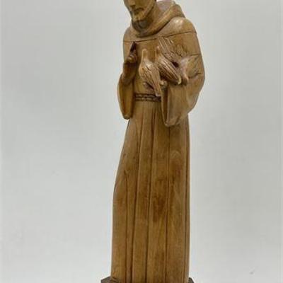 Lot 111   
Hand Carved St. Francis Figure