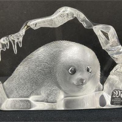 Lot 247   
Signed MATS JONASSON SWEDEN Crystal Art Piece