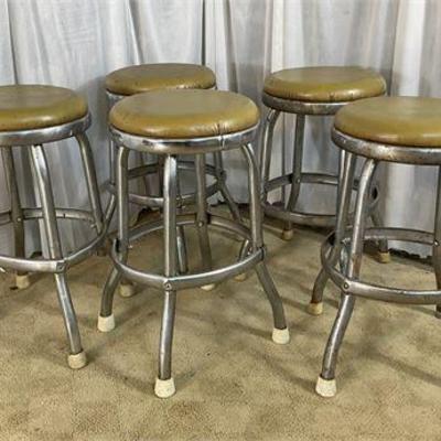 Lot 008 
5 - Vintage Chrome Stools