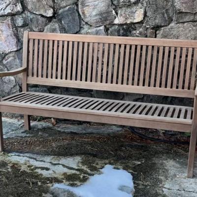Wooden outdoor garden bench
