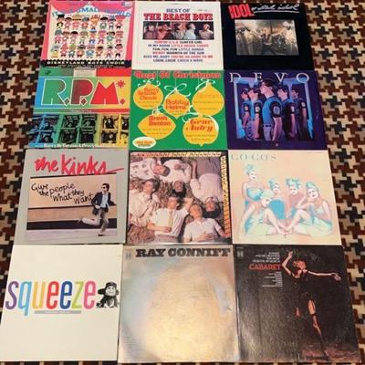 Twelve vinyl records with various artist, each record has been verified to the album covers.
