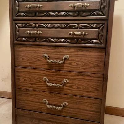 Wooden Five Drawer Dresser