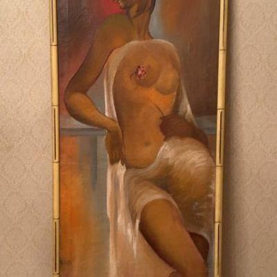 Naked Lady Painting On Canvas From Indian Handicrafts Museum