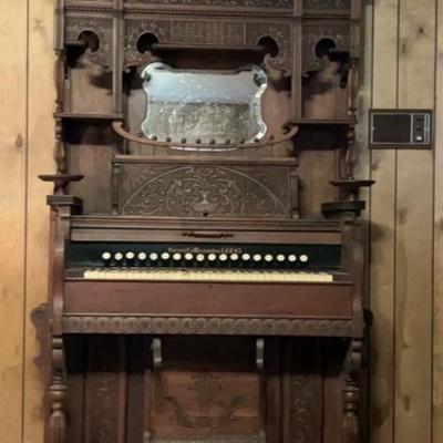 Vintage Pump Organ
Cornish & Co. pedal pump parlour organ
Elaborately carved.