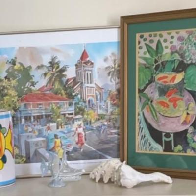 Church in port Antonio, Jamaica, goldfish artwork, fish vase 