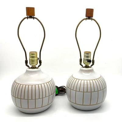 MCM Gordon and Jane Martz lamps. Ht. to finial top 17”. Both signed.