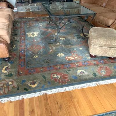 Larger rug is 104 x 136”. Both like new