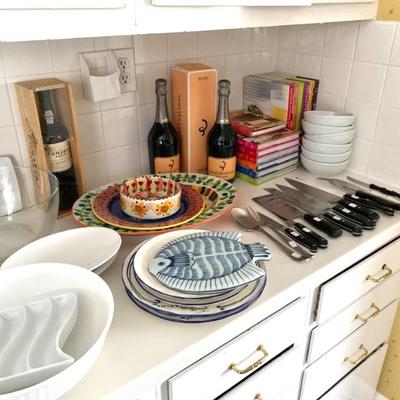 Lots of clean kitchen and glassware