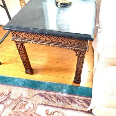 Pr. carved end tables w/ matching sofa table