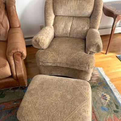 Hancock & Moore armchair w/ ottoman