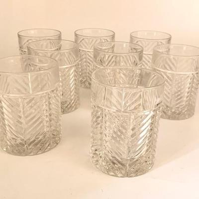 Set/8 Ralph Lauren Herringbone rocks glasses