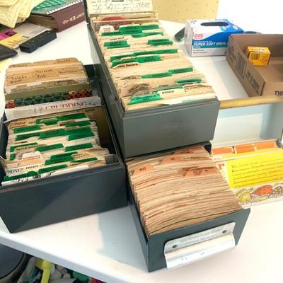 Lot of recipes including card file from The American Home Maker