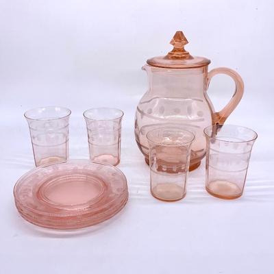 Art Deco pink depression