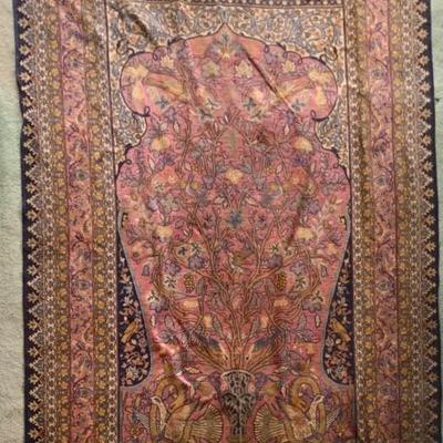 Vtg. machine woven rug 57x98”