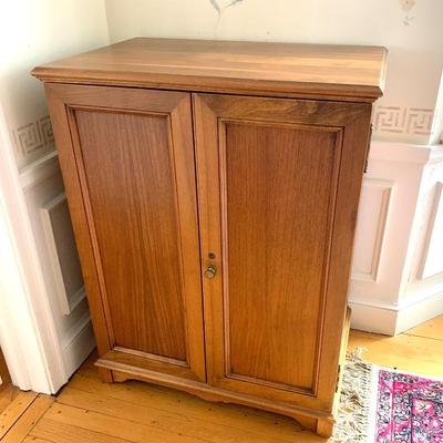 Custom made solid walnut bar cabinet