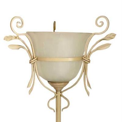 3 Bid(s)
Wrought Iron Footed Floor Lamp with Glass Lampshade