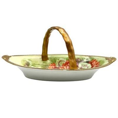 Lot 006 
Limoges Coronet Hand-Painted Bon Bon Basket