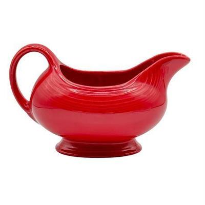 Lot 049   
Red Ceramic Gravy Boat, by Fiesta