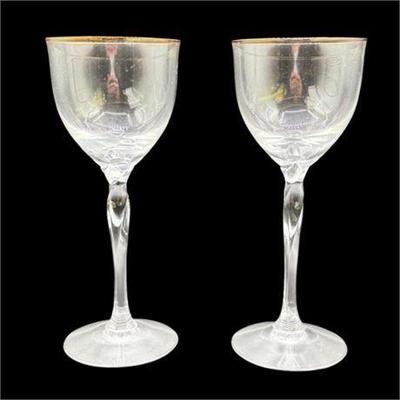 Lot 107  
Lenox Rhythm Gold Banded Wine Glasses (2ct)