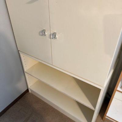 White cabinet & bookshelf