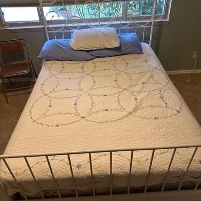 White iron bedframe - full size 