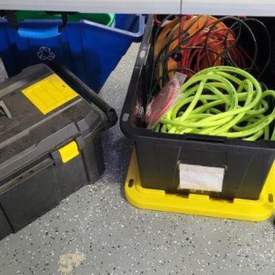 Air Hoses and Rolling Tool Box
