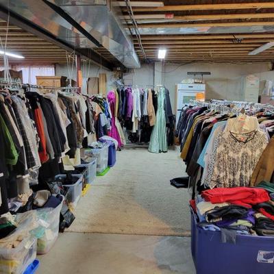 Here comes the basement--
WE HAVE CLOTHES