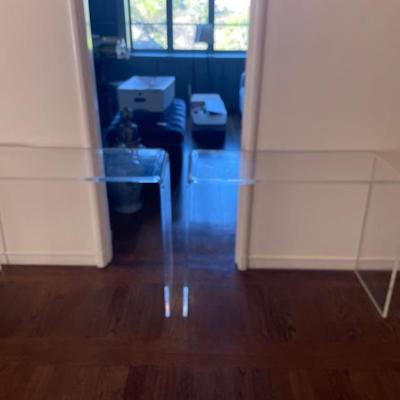 SET OF ACRYLIC TABLES
3' HIGH,15" DEEP-SMALL SCRATCHES ON TOP