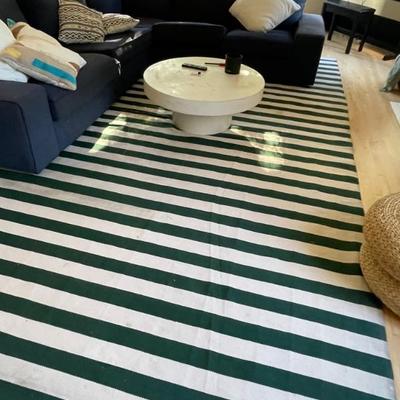 GREEN STRIPED RUG 13' 