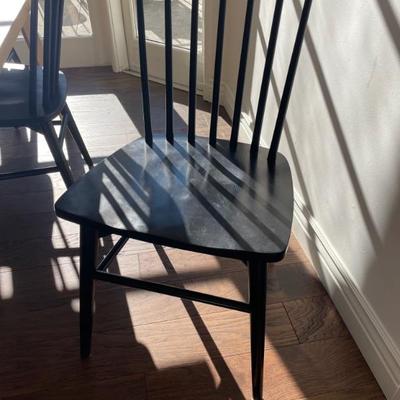 5 MATCHING BLACK WOOD CHAIRS
