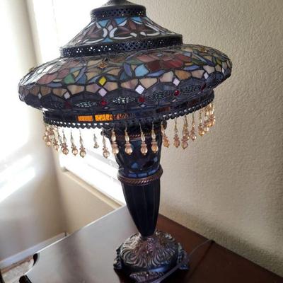 A SELECTION OF TIFFANY STYLE LAMPS