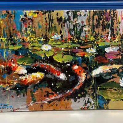 BAP415 -Original Mixed Media Piece “Gliding In A Still Pond” by James Coleman