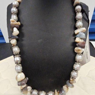BAP503 -Stunning Mother Of Pearl Necklace By Artist Extraordinaire Myrna Lee Chang