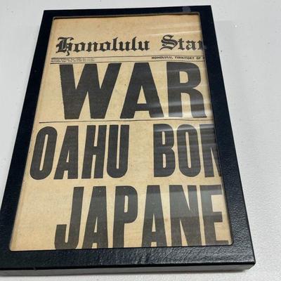 BAP301 - Replica Of Honolulu Star - Bulletin - WAR! OAHU BOMBED BY JAPANESE PLANES