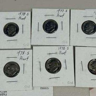 BAP116- 1971-1979 One Dime Coins 