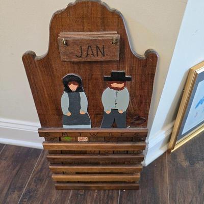 Amish wooden calender