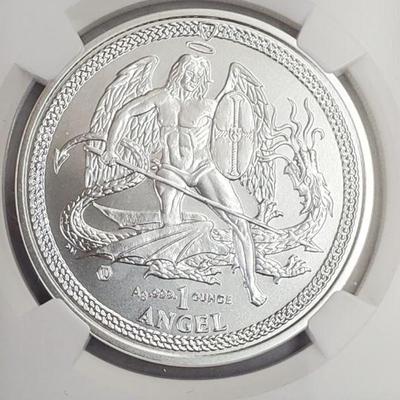 2015 Isle of Man Angel & Queen Elizabeth .999 Silver 1 oz