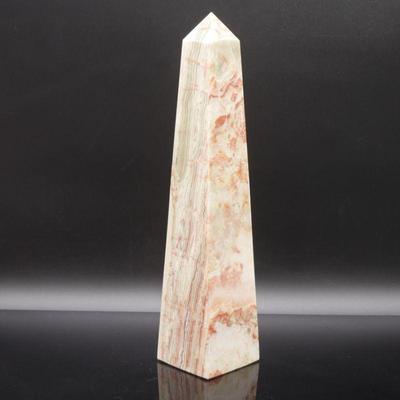 Tall 14" Banded Green Onyx Obelisk