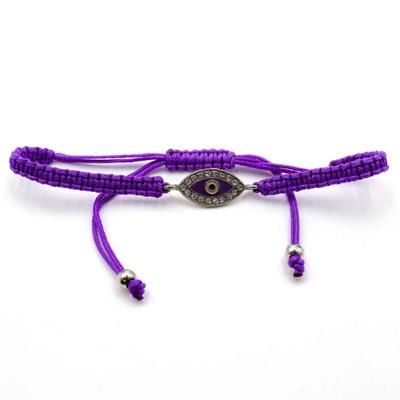 Evil Eye Purple Macrame Bracelet