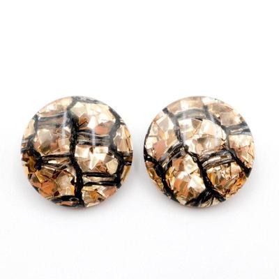 1960s Metallic Confetti Resin Clip-on Earrings