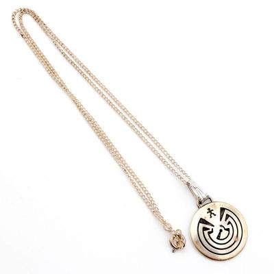 Maze Labyrinth Charm Necklace
