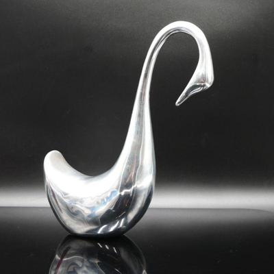 Hoselton Large Aluminum Swan Sculpture