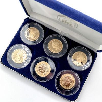 National Collector's Mint Rare Tribute Proof 24k Gold Plated 6pc Set