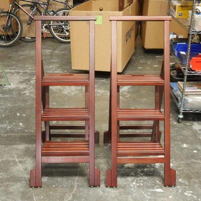 Pair of Folding Wooden Step Ladders